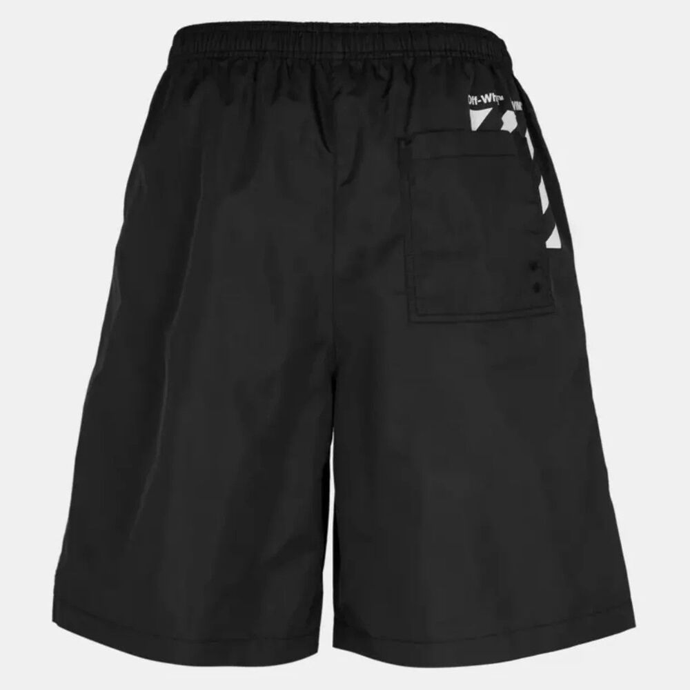 Off-White Diagonal Stripe Swim Shorts Black Mens